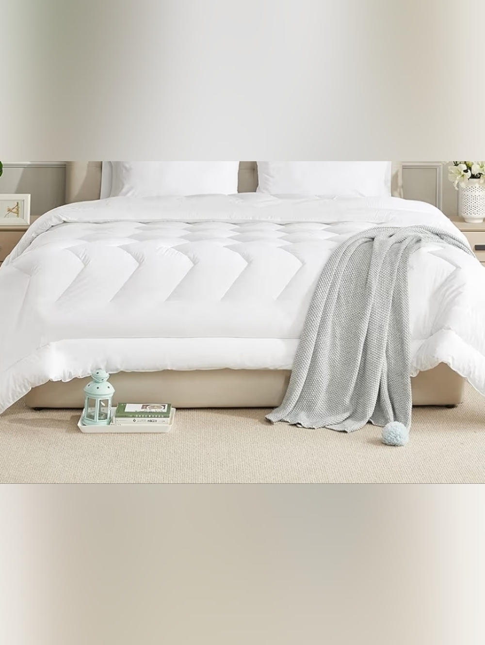Duvet Insert Cotton Comforter King Size White Down Alternative 100% Cotton